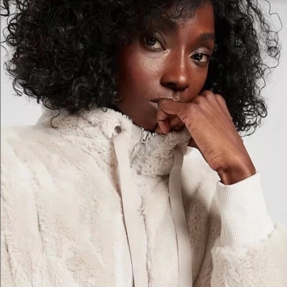 Athleta Ritual Faux Fur jacket large new - Picture 3 of 13